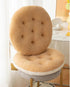 Super Soft Plush Washable Seat Cushion, Camel White Double Contrast Round Lamb Fleece for Kids Desk Chair 16 Inch
