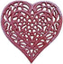 Rustic Red Whitewashed Cast Iron Heart Shaped Trivet - 7" Decorative Trivet