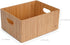 MobileVision Bamboo Bathroom Bin Organizer for Toiletries, Makeup, Brushes, and Cleaning Supplies - 14” x 11” x 6.5”