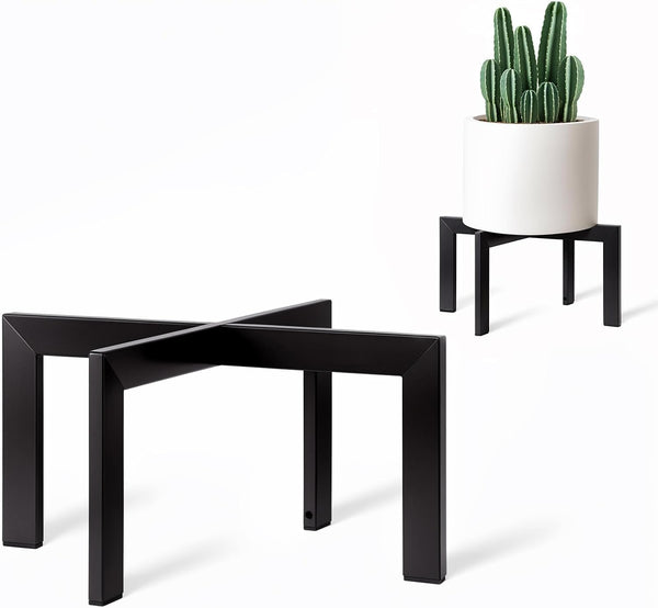 IZIDDO Plant Stand Indoor Outdoor,Metal Mid-Century Pot Stand,Modern Plant Holder Rattan Flower