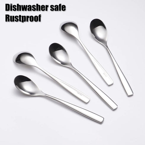 6.1" Small Dessert Spoons, Yogurt, Coffee, Ice Cream, 18/8 Stainless Steel, 5 pcs Set