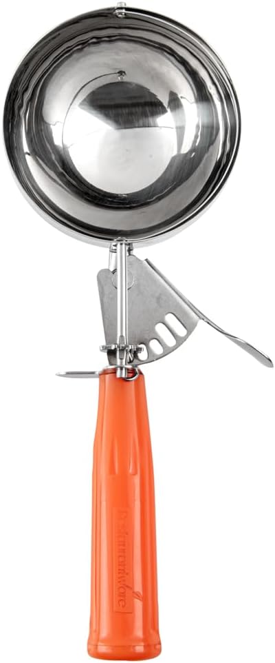 8 1 Restaurantware Met Lux Ounce Portion Scoop Durable Disher Scoop - Thumb Trigger Orange Stainless Steel Ice cream