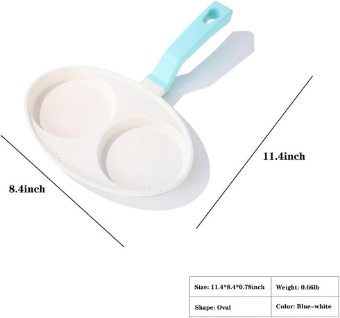 Egg Frying Pan 2-Cup, Nonstick Aluminium Omelette Pan, Pancake Pan with Anti-scald Handles, Small Frying Pan for Cooking Eggs, Hamburger and Pancake, Compatible with All Stoves by Unoschrim