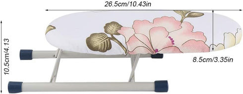 Small Mini Ironing Board, Foldable Space-Saving Portable Ironing Board for Household, Sewing Craft Room (Peony)