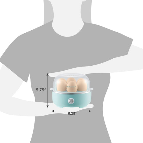 Elite Gourmet EGC115M Easy Egg Cooker, Electric 7-Egg Capacity, Auto Shut-Off, BPA Free, Retro Mint