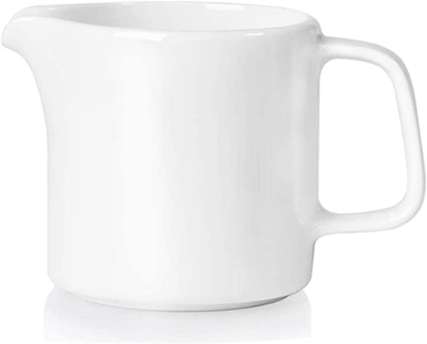 ONTUBE 10 oz Creamer Pitcher, Porcelain Coffee Milk with Handle for Home and Kitchen (White)