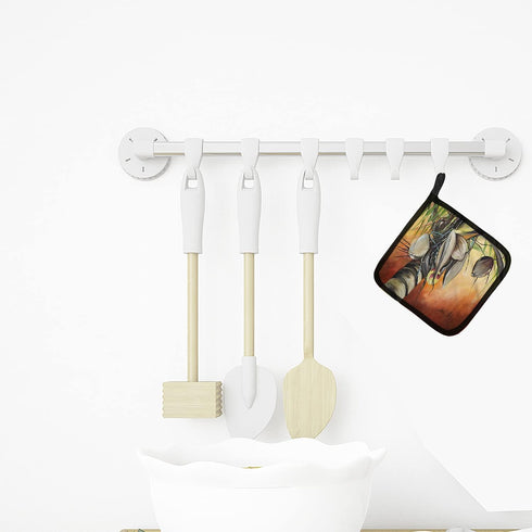 Caroline's Treasures JMK1280PTHD Orange Coconut Tree Pot Holders Set, Kitchen Heat Resistant, 7 1/2 x 7 1/2