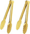 2 Pack 9 Inch Serving Tongs, Gold Salad Buffet Tongs, Stainless Steel Serving Utensils