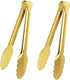 2 Pack 9 Inch Serving Tongs, Gold Salad Buffet Tongs, Stainless Steel Serving Utensils