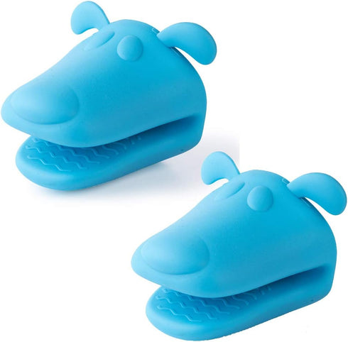QTECLOR Mini Oven Mitts Gloves, BPA Free Silicone, Heat Resistant Cooking Pinch Mitts for Kitchen Baking