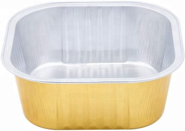 KEISEN square 4 2/5" Disposable Aluminum Foil Cups, 300ml for Muffin Cupcake Baking, 24/PK