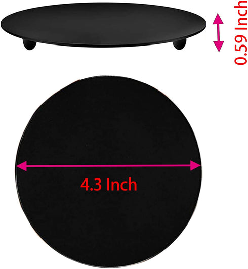 2 Pcs Black 4.3 Inch Iron Candle Holder for Taper Candles, Wedding, Dining, Party Decoration (11cm Black)