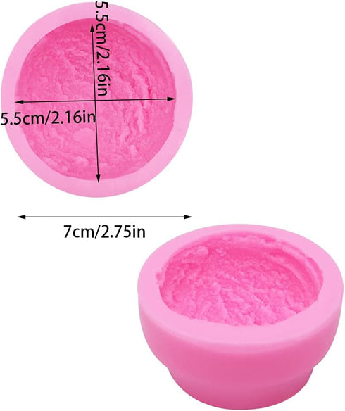 3 PCS 3D Ice Cream Ball Shape Silicone Molds, Semi Sphere Mold for Chocolate Pudding Cake Decoration