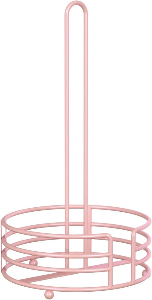 Countertop, 8" 13" Buruis Paper Towel Holder for Kitchen Pastel Pink - One Hand Tear with Wide Base, Height, Raised
