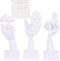 3 Pcs Thinker Small Statue Set - White Art Abstract Home Accent