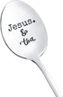 Jesus and Tea Spoon Gifts for Women Men, 8 Inch Christian Gifts for Papa Mom, Tea Lovers Gift for Coworker