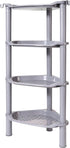 4 13.5 10 33.5 Inches,Grey(Round 4 Tier Shower Caddy Corner,Plastic Shower Shelf Organizer for Inside Bathroom