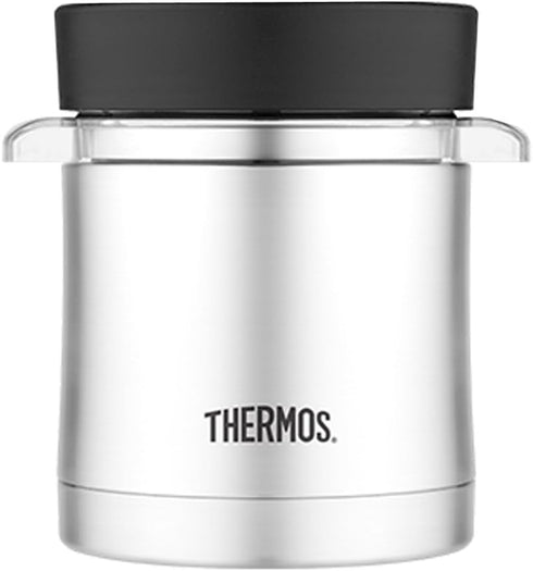 Thermos Food Jar with Microwavable Container - 12-Ounce, Stainless Steel