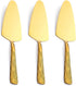 Gold Cake Pie Server Set of 3, 9.3-inch Stainless Steel Pastry Server with Fashion Patterns, Dishwasher Safe