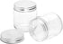 Fasmov 25 Pack 8 Ounce Clear Plastic Jars with Screw On Lids, Round Empty Containers for Kitchen Storage