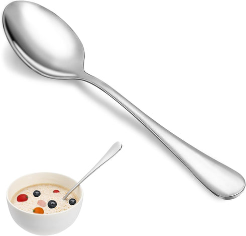 Dinner Spoon Set, 16 Pcs 7.3" Tablespoons, Premium Food Grade 18/10 Stainless Steel, Durable Metal Spoons, Mirror