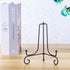 (4 pack) 7" Black Iron Display Stand, Easel Plate Display for Photo Frames, Cookbooks, and Art