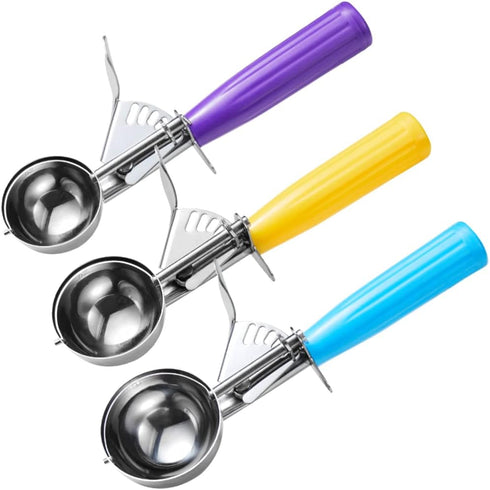 Ice Cream Scoop Set - 3 PCS Cookie, Muffin, Cupcake Scoops - #16 (2.7 oz), #20 (2 oz), #30 (1.25 oz) for Ice Cream,
