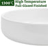 ZOUTOG 6 Inch White Ceramic Flower Planter Pots with Bamboo Tray, Pack of 2 - Plants Not Included