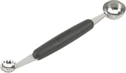 GoodCook Touch 2-in-1 Stainless Steel Melon Baller and Fruit and Veggie Corer Scoop, Silver/Black