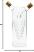 Fox Run Grape Motif Oil and Vinegar Cruet Dispenser Bottle, Clear Borosilicate Glass