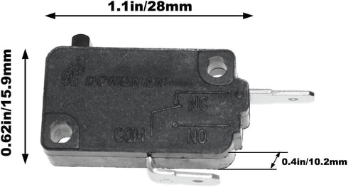 3PCS Micro Switch KW3AT-16A Replacement Part for Microwave Oven Door, High Temperature Resistance