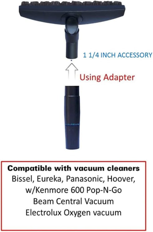 Horsehair Hardfloor Attachment for Wood and Tile Floors, Vacuum Hose Adapter Compatible with Most Vacuum Cleaners