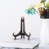 Artliving 6" Decorative Plate Stand Holder, Plastic Picture Easel Display Stand, Black Gold