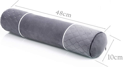 Alibo 18.9" x 3.9" Gray Bolster Neck Round Roll Support Bed Pillow with Washable Pillowcase for Pain Relief