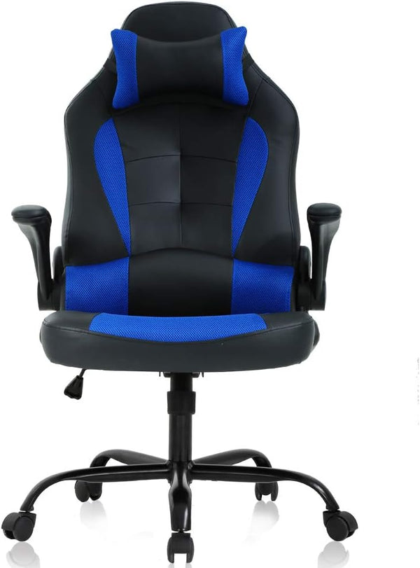 Blue Gaming Chair - Ergonomic High Back Office Desk Chair with Adjustable