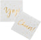 100 Pack Cocktail Napkins, Includes 2 Designs, Perfect for Weddings, Birthdays, New Year Party Supplies