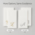 15.8 7.9 Inch 50 Luxenap X Linen-Feel Guest Towels, Lettered Hand Towels - Silver Letter 'F', Cursive Font, White Paper