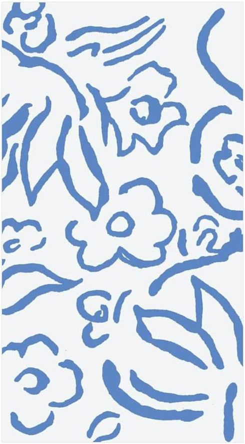 15 Package Caspari Matisse Paper Guest Towel Napkins in Blue - Per