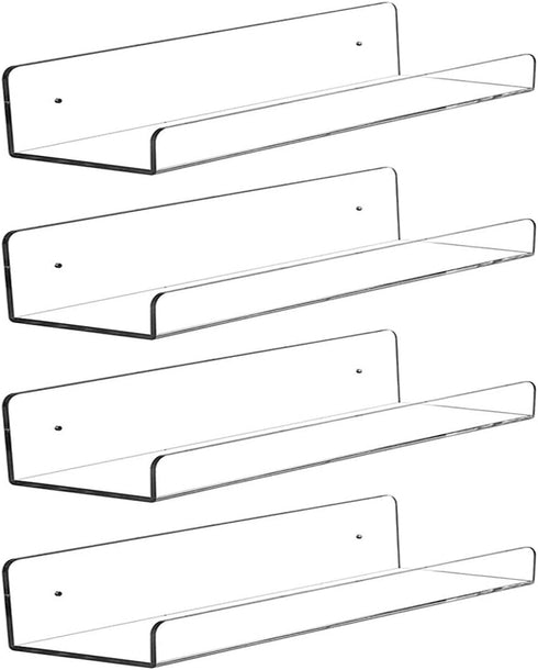 CY craft Clear Acrylic Floating Shelves Display Ledge, 5 MM Thick Wall