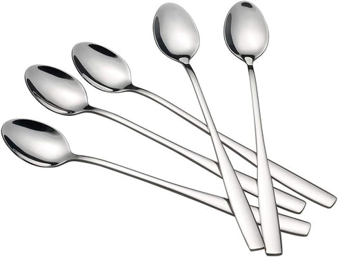 Set of 16 Long Handle Iced Tea Spoons, Stainless Steel Ice Cream Spoon