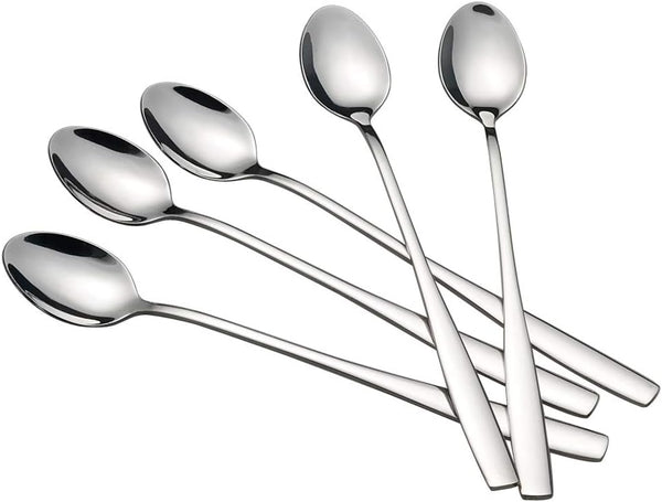 Set of 16 Long Handle Iced Tea Spoons, Stainless Steel Ice Cream Spoon