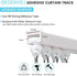 Self Adhesive Ceiling or Wall Curtain Track, No Drill Curtain Rod, No Damage Hangers for Windows, Closet, Bathroom