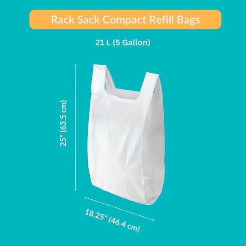 5-Gallon 24 Counts Rack Sack Garbage Bags Kitchen Compact Refill Bags White