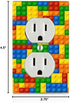 Colorful Bricks Design Print Image Electrical Outlet Plate