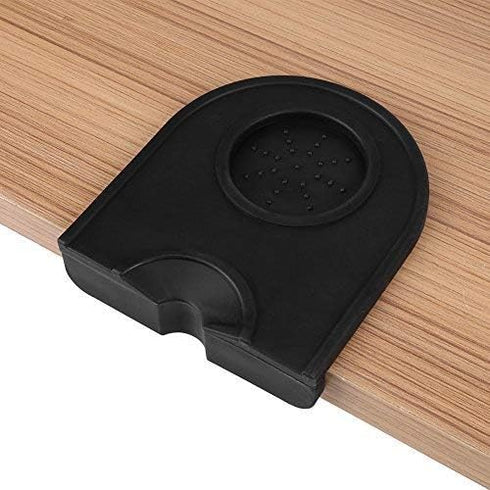 Silicone Coffee Tamp Mat, Anti-Skid Espresso Tampering Corner Pad Tool (Black)