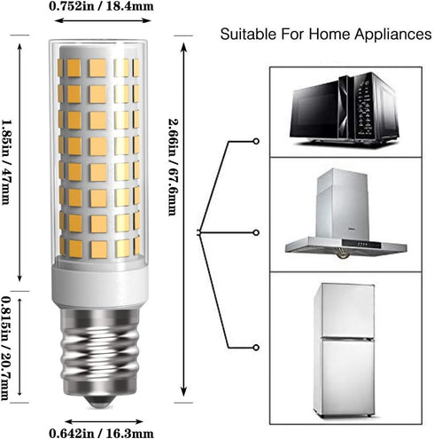 E17 LED Bulb 3 Pack, Microwave Oven Appliance Light Bulb for Over Cooker Lamp, 7W