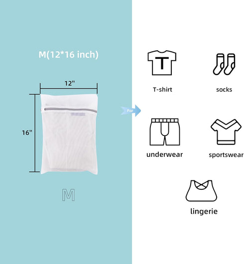 GOGOODA 3 Pack Medium Mesh Wash Bags for Delicates, 12 x 16 inches, Travel Laundry Bag for Hosiery, Blouse