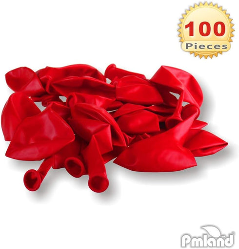 PMLAND 100 Pieces Red Latex Balloons, 12 Inches for Valentine Birthday Wedding Party Festival Home Decorations