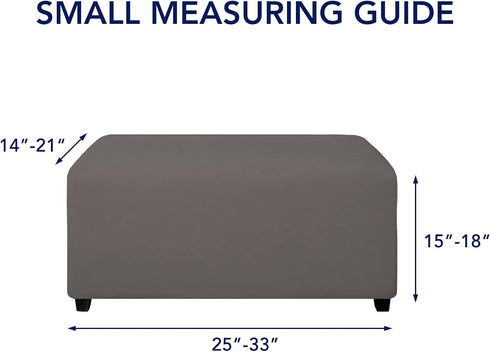 PureFit Super Stretch Soft Form Fit Ottoman Cover Rectangle - Ottoman Slipcovers for Foot Stool & Folding Storage