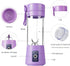 Portable Blender Cup, Electric USB Juicer Blender, Mini Blender for Shakes and Smoothies, 380ml, Light Purple